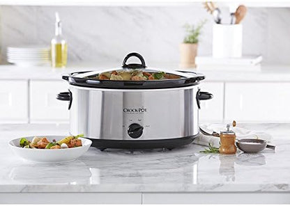 7 Quart Oval Manual Slow Cooker – Stainless Steel - Curated Catalog Q9