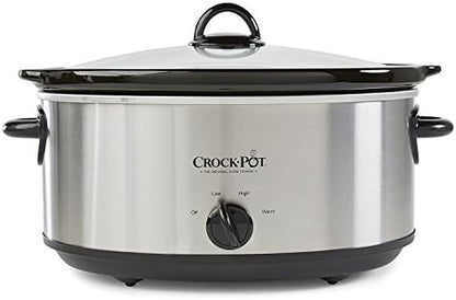 7 Quart Oval Manual Slow Cooker – Stainless Steel - Curated Catalog Q9