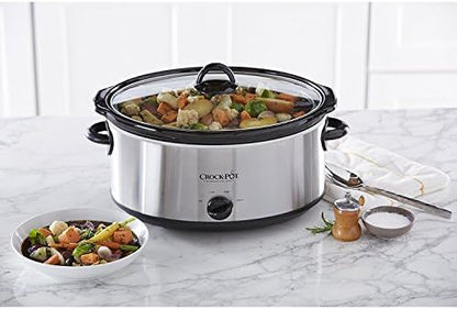 7 Quart Oval Manual Slow Cooker – Stainless Steel - Curated Catalog Q9