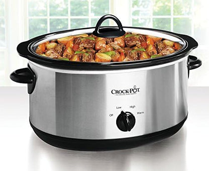 7 Quart Oval Manual Slow Cooker – Stainless Steel - Curated Catalog Q9