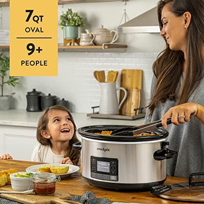 7 Quart Portable Programmable Slow Cooker with Timer - Curated Catalog P5