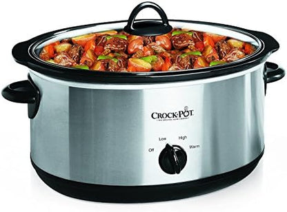 7 Quart Oval Manual Slow Cooker – Stainless Steel - Curated Catalog Q9
