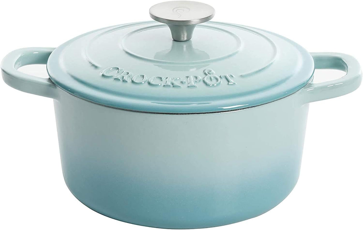 3 Quart Enameled Cast Iron Dutch Oven – Aqua - Curated Catalog O6