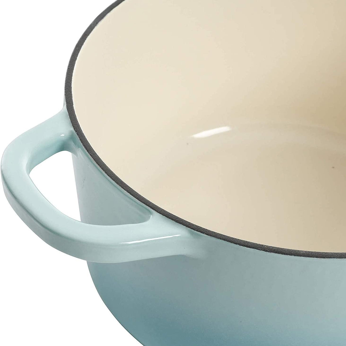 3 Quart Enameled Cast Iron Dutch Oven – Aqua - Curated Catalog E9