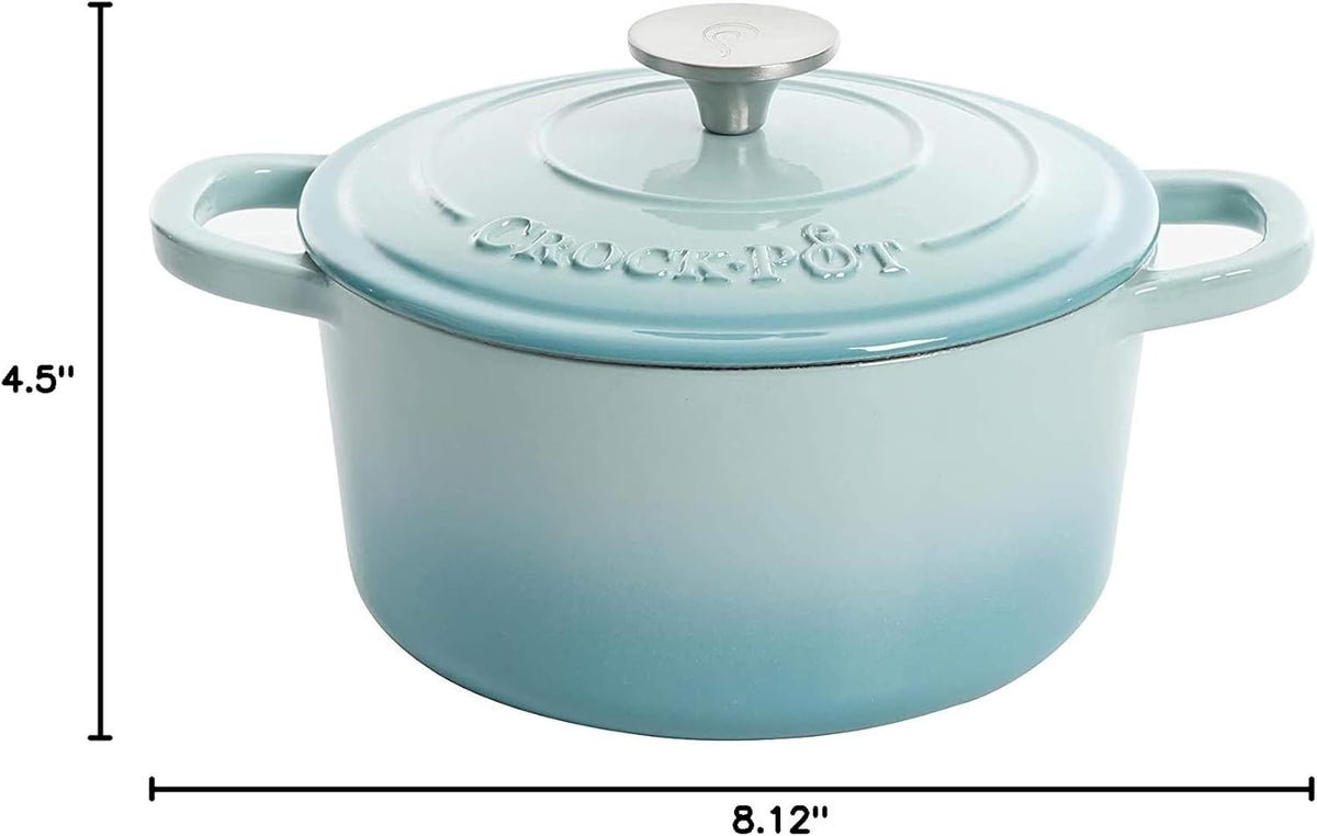 3 Quart Enameled Cast Iron Dutch Oven – Aqua - Curated Catalog E9