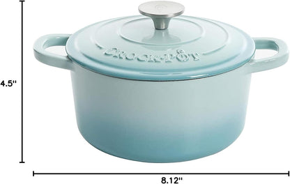 3 Quart Enameled Cast Iron Dutch Oven – Aqua - Curated Catalog E9