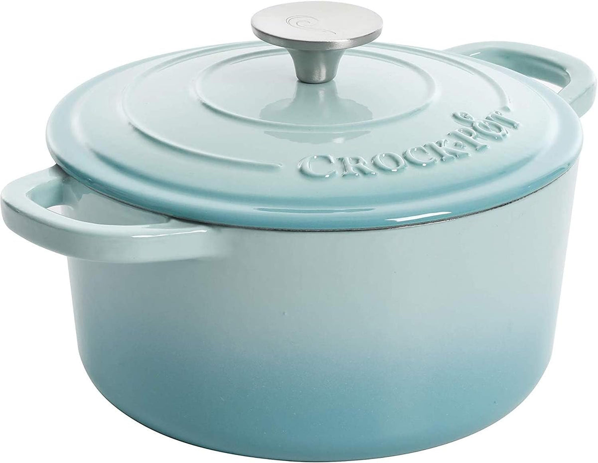 3 Quart Enameled Cast Iron Dutch Oven – Aqua - Curated Catalog E9